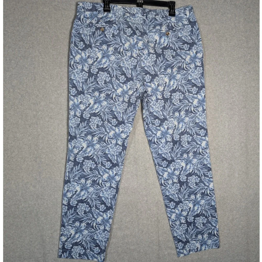 Vineyard Vines Chino Breaker Pants Men 40x32 Blue Floral Tropical Resortwear *39